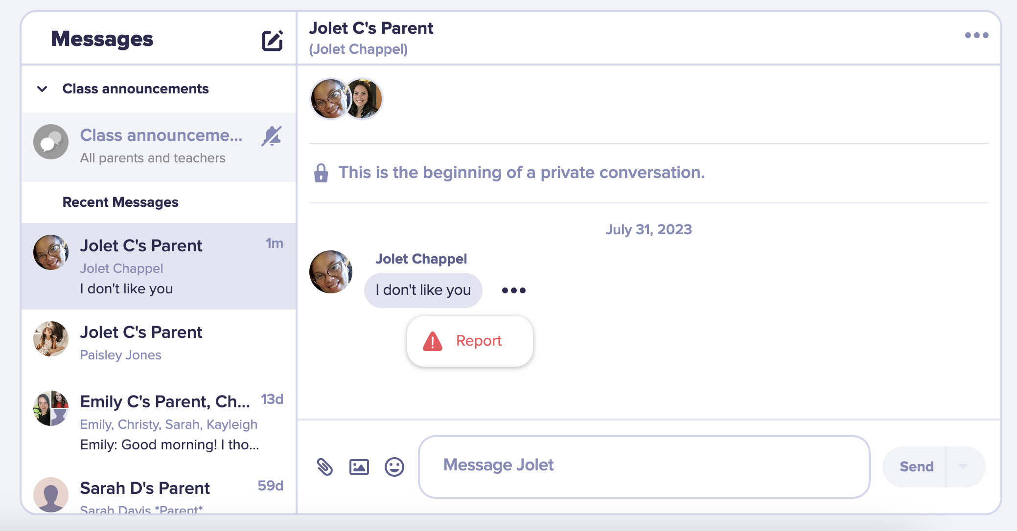 How to Report a Message Sent to you on ClassDojo – ClassDojo Help Center